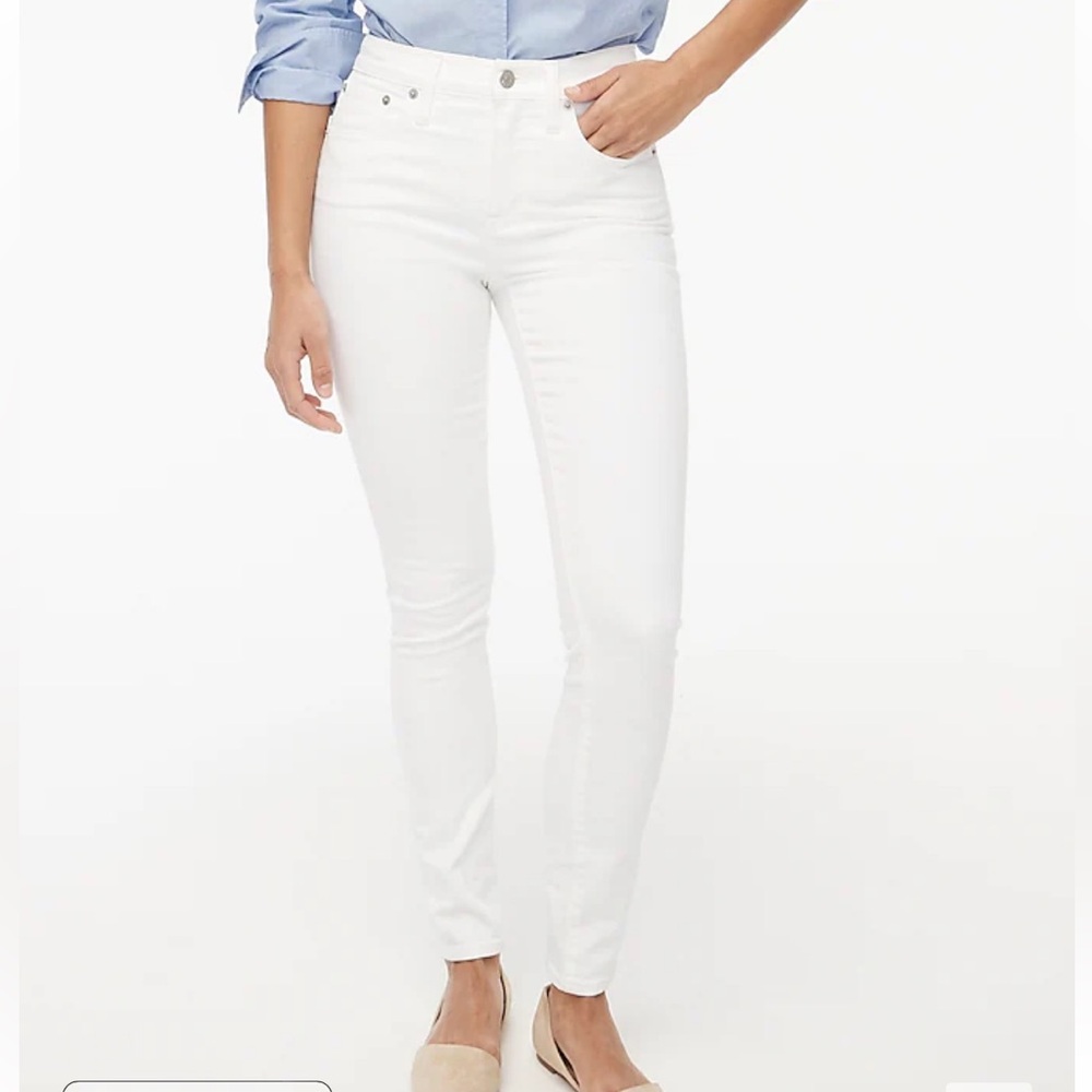 Jcrew mid rise skinny toothpick jeans white